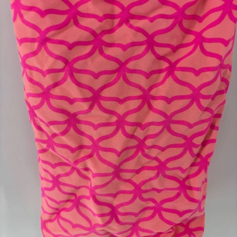 Vineyard Vines Girls Pink Geometric Print Swimwear Tankini Top Size Medium